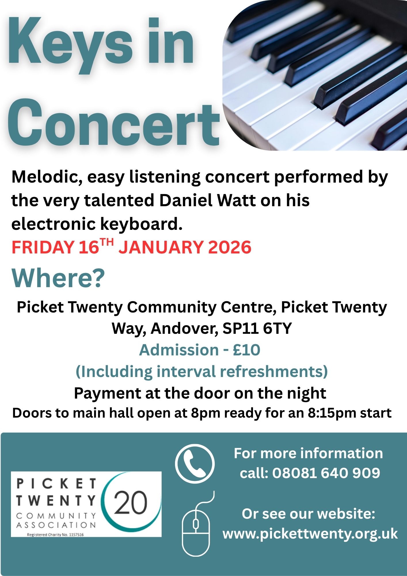 Keys in concert presents - Daniel Watt