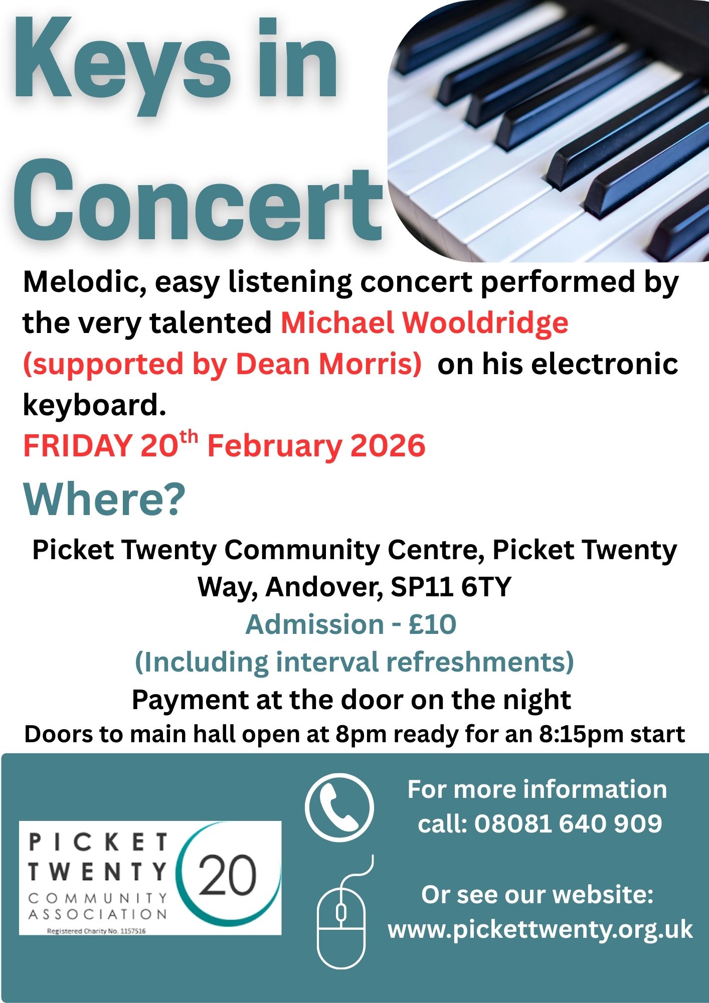 Keys in concert - Michael Wooldridge (supported by Dean Morris)